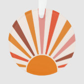 Retro Sun Rays Burset Orange Yellow Red Ornament (Vorderseite)