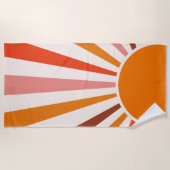Retro Sun Rays Burset Orange Yellow Red Strandtuch (Vorderseite)