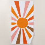 Retro Sun Rays Burset Orange Yellow Red Strandtuch<br><div class="desc">Die Retro-Sonne brach in warmen Rosa-,  Braun- und Orangetönen aus. Retro moderne orangefarbene Sonnenstrahlen,  Morgensonne geometrische abstrakte Kunst.</div>