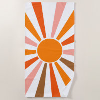 Retro Sun Rays Burset Orange Yellow Red
