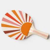 Retro Sun Rays Burset Orange Yellow Red Tischtennis Schläger (Seitenansicht)