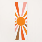 Retro Sun Rays Burset Orange Yellow Red Yogamatte (Vorderseite)