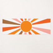 Retro Sun Rays Burset Orange Yellow Red Yogamatte (Vorderseite (Horizontal))