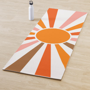 Retro Sun Rays Burset Orange Yellow Red Yogamatte