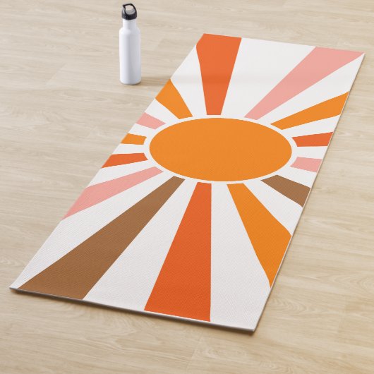 Retro Sun Rays Burset Orange Yellow Red Yogamatte (Beispiel)