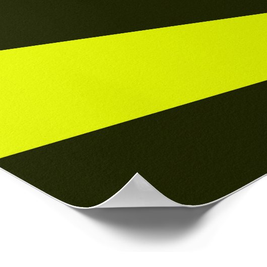 Retro Sun Rays Burset Sunset Black Yellow Poster (Ecke)