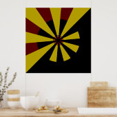 Retro Sun Rays Burset Sunset Black Yellow Red Poster (Küche)