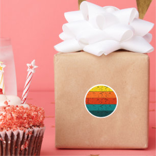 Retro Sun Summer Sunshine Runder Aufkleber