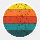 Retro Sun Summer Sunshine Runder Aufkleber (Vorderseite)