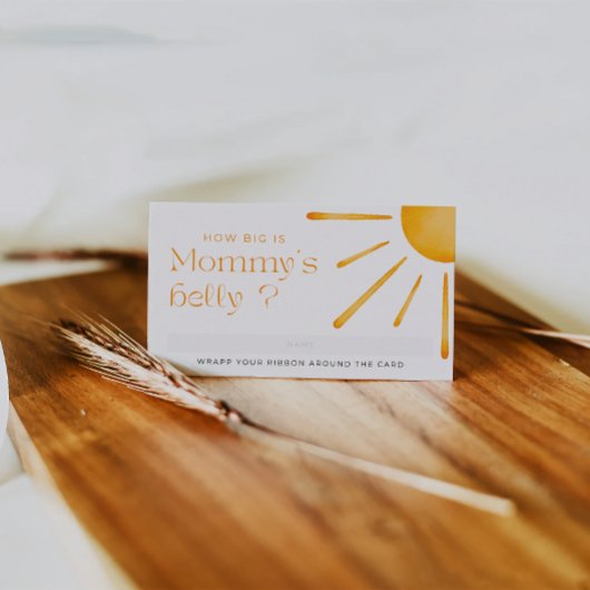 Retro Sun Summer Wie groß ist Mama's Bauchzettel Begleitkarte