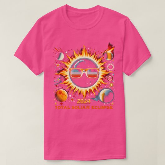 Retro Sun Total Solar Eclipse 8. April 2024 Insges T-Shirt (Design vorne)