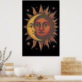 Retro Sun und Moon Unisex Poster (Küche)