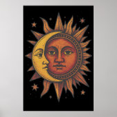 Retro Sun und Moon Unisex Poster (Vorne)
