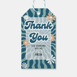 Retro Sun Wave Daisy Green Geburtstag Vielen Dank Geschenkanhänger