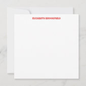 Retro Sunburst Flat Note Card in Rot und Gold Mitteilungskarte (Rückseite)