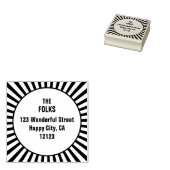 Retro Sunburst Illustration Rücksendeadresse Gummistempel (Stempel)