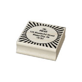 Retro Sunburst Illustration Rücksendeadresse Gummistempel (Stempel)