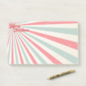 Retro Sunburst Mitte Jahrhundert Frohe Weihnachten Post-it Klebezettel (Auf Schreibtisch)