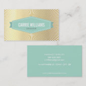 RETRO SUNBURST PATTERN cooles Minze Abzeichen Logo Visitenkarte (Vorne/Hinten)