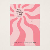 Retro sunburst Schwenken rosa Sonnenlogo Ohrkarte (Vorderseite)