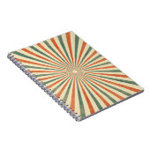 Retro Sunburst Spirale Vintage Gestaltung Notizblock (Rechte Seite)