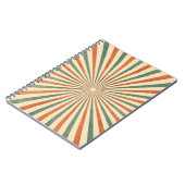 Retro Sunburst Spirale Vintage Gestaltung Notizblock (Linke Seite)