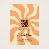 Retro sunburst Swirbeln Orange-Logo Ohrring-Karte (Rückseite)