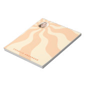 Retro sunburst Swirbeln Orangensonne Foto und Name Notizblock (Rotiert)