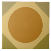 Retro Sunburst Tile – Warm Geometric Design Fliese (Vorderseite)