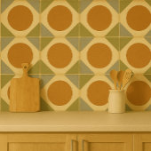 Retro Sunburst Tile – Warm Geometric Design Fliese