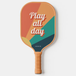 Retro Sunburst With Personalized Name Pickleball Schläger