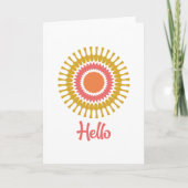 Retro Sunbury Note Card in Rot, Orange und Gold (Vorderseite)