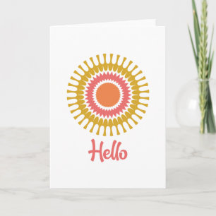 Retro Sunbury Note Card in Rot, Orange und Gold