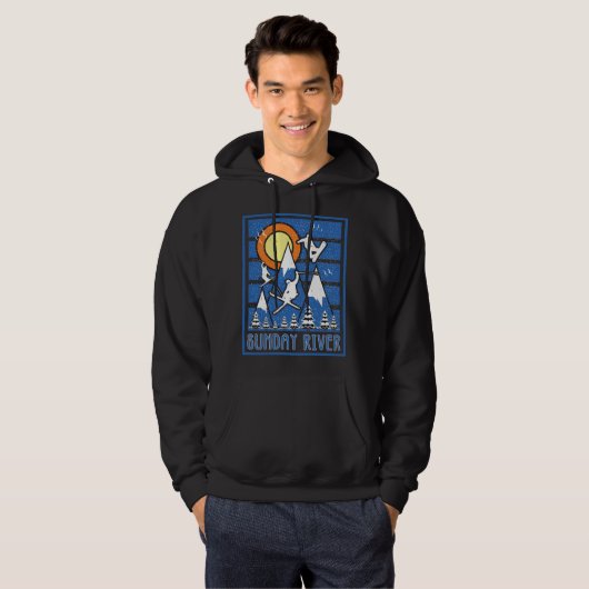 Retro Sunday River Ski Sunset Hoodie (Vorne ganz)