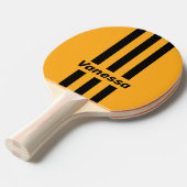 Retro Sunflower Buzz Three Pin Stripes with Name Tischtennis Schläger (Vorderseite)