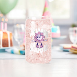 Retro Sunflower Cartoon Quote Pink Dosenglas