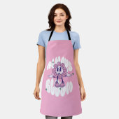 Retro Sunflower Cartoon Quote Pink Schürze (Getragen)