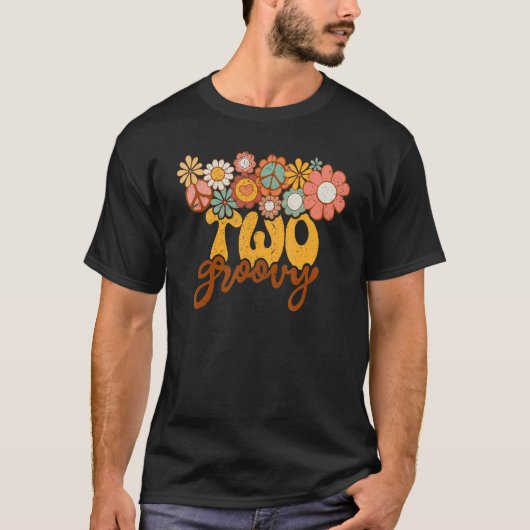 Retro Sunflower Hippie Two Groovy Positive Mind Ha T-Shirt (Vorderseite)