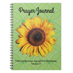 Retro Sunflower Prayer Journal Colossians 4:2 Notizblock