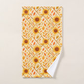 Retro Sunflower & Rustikales Bauernhaus Wasserfarb Badhandtuch Set (Handtuch)