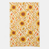 Retro Sunflower & Rustikales Bauernhaus Wasserfarb Geschirrtuch (Vertikal)