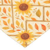 Retro Sunflower & Rustikales Bauernhaus Wasserfarb Kurzer Tischläufer (Ecke)