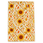 Retro Sunflower & Rustikales Bauernhaus Wasserfarb Mittlere Geschenktüte (Vorderseite)