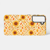 Retro Sunflower & Rustikales Bauernhaus Wasserfarb Samsung Galaxy Hülle (Rückseite (Horizontal))