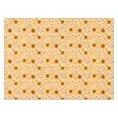 Retro Sunflower & Rustikales Bauernhaus Wasserfarb Tischdecke (Vorderseite (Horizontal))
