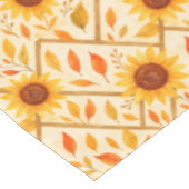 Retro Sunflower & Rustikales Bauernhaus Wasserfarb Tischdecke (Schrägansicht)