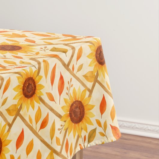 Retro Sunflower & Rustikales Bauernhaus Wasserfarb Tischdecke (Beispiel)