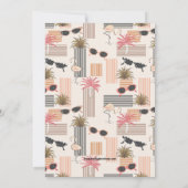 Retro Sunglasses and Palms 50th Birthday Einladung (Rückseite)