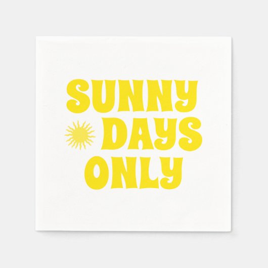Retro Sunny Days nur Zitat glücklichen Sommer Part Serviette (Vorderseite)