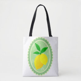 Retro Sunny Lemon Gelbe Frühlinggrün Weiß Tasche